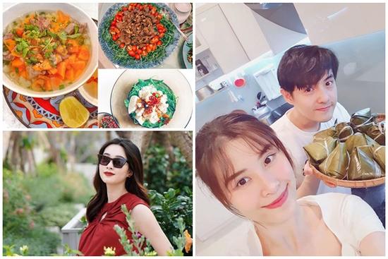 3 nàng dâu showbiz Việt giàu 'nứt vách' vẫn hì hục vào bếp nấu ăn lúc bụng bầu khệ nệ