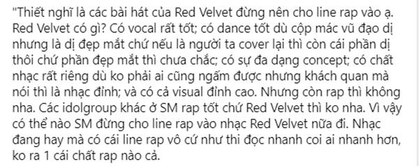 Netizen khuyên Red Velvet hãy hát thôi, đừng rap nữa-2