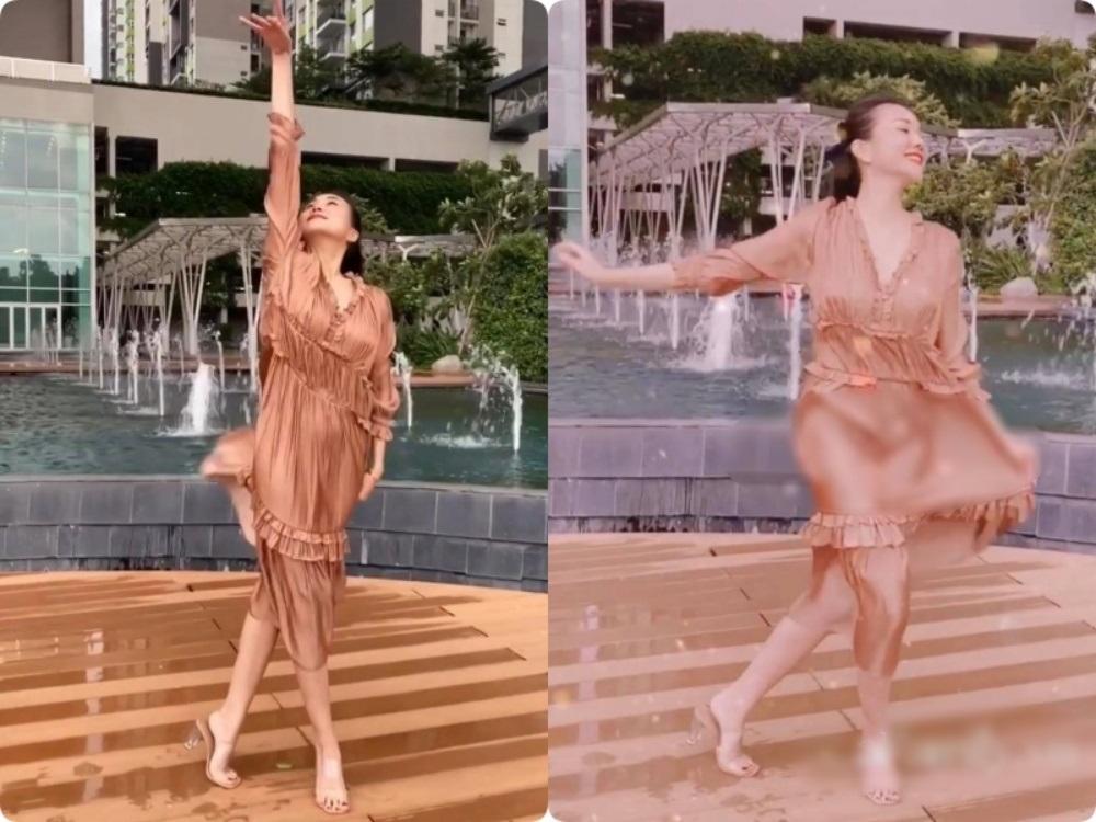 Mặc váy lụa lại còn ra gió, Thanh Hằng mắc lỗi hằn rõ vùng cấm địa kém duyên-1