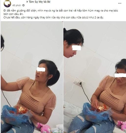 Mẹ chồng nhà người ta: Bắt con trai hấp tôm hùm, tự tay bóc vỏ cho con dâu mới sinh ăn-1