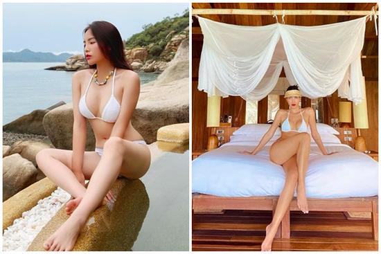 Kỳ Duyên tung ảnh khoe da thịt, vẫn lại là bikini đôi với Minh Triệu