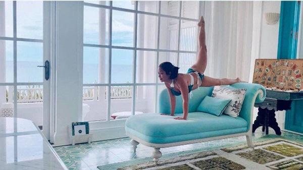 U40 sở hữu thân hình như U20: Mẹ 3 con Ốc Thanh Vân mê tập tư thế độc hiểm-1