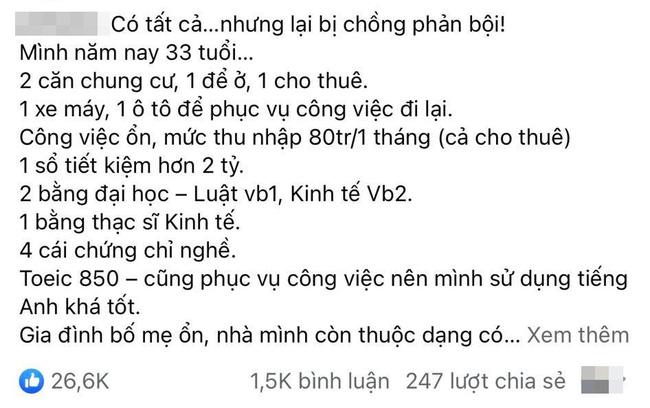 Câu chuyện ly hôn hút 27k like của 1 phụ nữ thành đạt nhưng quan điểm tiền bạc gây tranh cãi-1