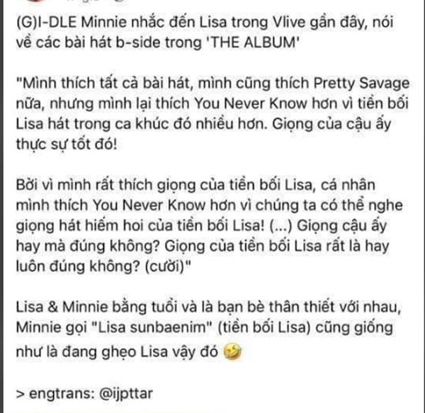Anti có lòng đổ tiếng xấu cho Lisa BLACKPINK và Minne GI-DLE nhưng cái kết lại đắng mề-5