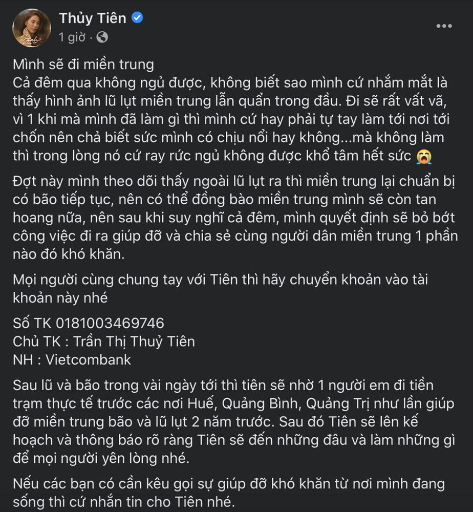 Thủy Tiên thông báo đã ra đến Huế, số tiền quyên góp lên đến 8 tỷ đồng-1