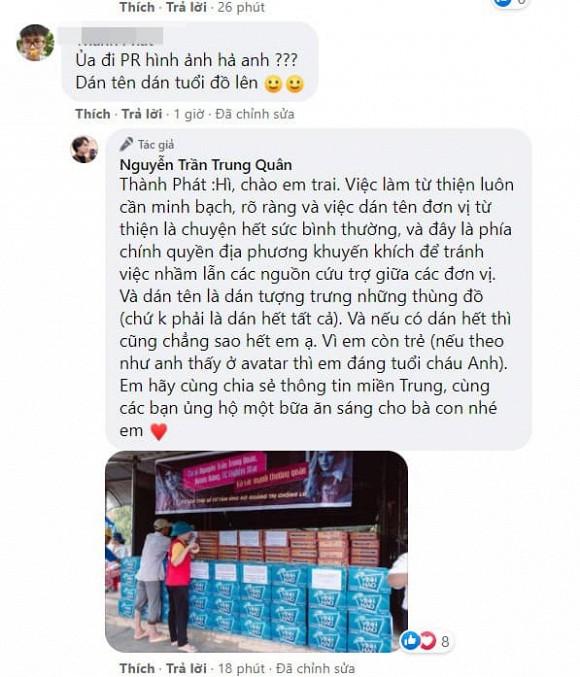 Nguyễn Trần Trung Quân - Denis Đặng gây tranh cãi khi treo băng rôn, in tên lên quà từ thiện-8