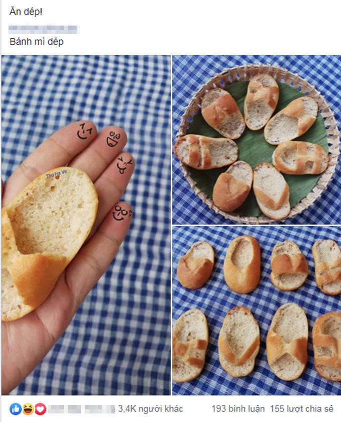 Đỉnh cao của sự rảnh rỗi, cô gái làm một bộ sưu tập dép em bé từ bánh mì-1