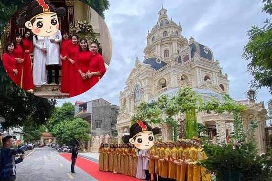 Choáng siêu đám cưới trong lâu đài dát vàng, rước dâu bằng Roll Royce ở Tuyên Quang
