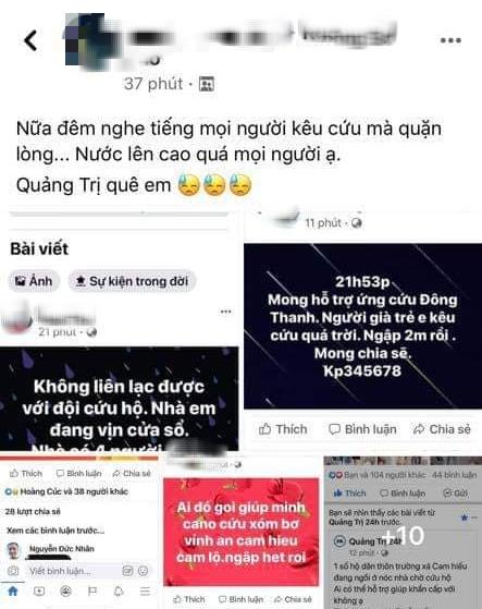 Nửa đêm, người dân Quảng Trị đồng loạt lên mạng cầu cứu vì nước lũ lên nhanh-3