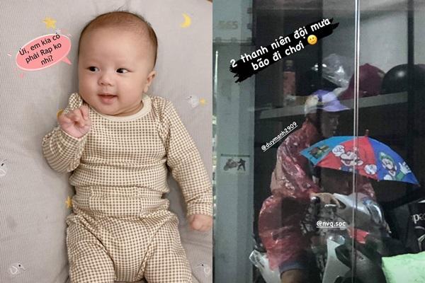 Duy Mạnh nhấc bổng Quỳnh Anh và con trai, gương mặt không quan tâm của bé Ú gây chú ý-2