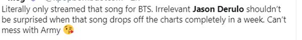 Jason Derulo không một lời nhắc về BTS trong tiệc chúc mừng No.1 Billboard Hot 100-6