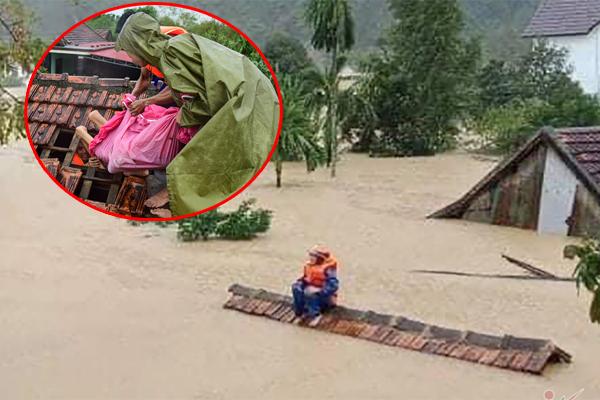 Giải cứu cụ già bị gãy cả tay cả chân khỏi rốn lũ Quảng Bình-9