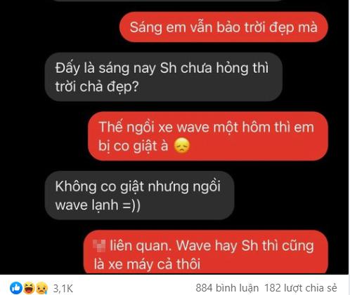 Xe SH hỏng, mượn Wave đi tạm, thanh niên bị bạn gái từ chối phũ còn nói câu tức anh ách-2