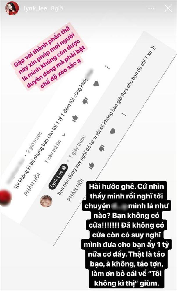 Lynk Lee lần đầu xéo xắt khi bị chê cho 1 tỷ 1 đêm cũng không thèm-1