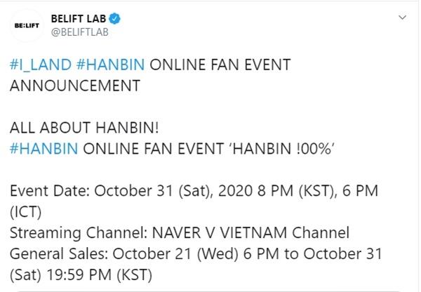 BELIFT LAB chơi lớn, tổ chức hẳn fanmeeting online cho trainee người Việt Hanbin-2