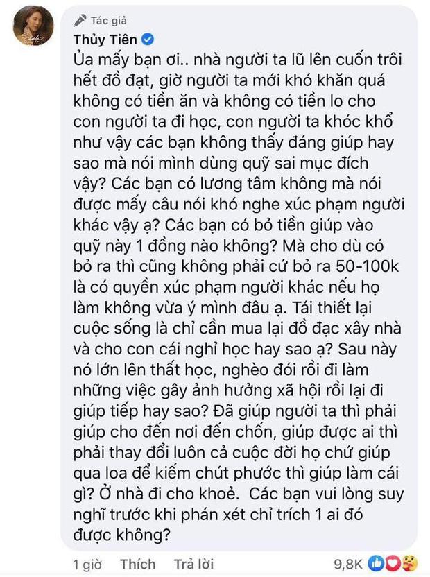 Bị phản đối chu cấp học phí cho 2 trẻ em vùng lũ, Thủy Tiên nói gì?-3