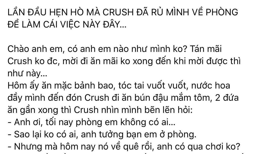 Lần đầu hẹn hò, thanh niên sung sướng tưởng bạn gái mời về phòng có chuyện, ai ngờ...-1