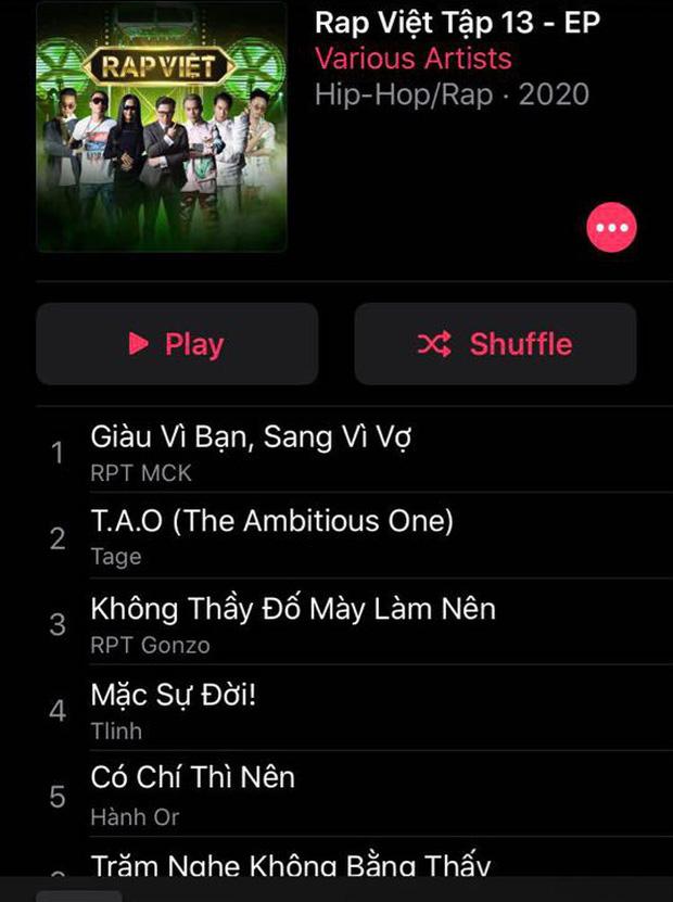 Rap Việt bất ngờ leak nhạc của tập 13 lên cả Apple Music lẫn Spotify ngay trước giờ phát sóng-3