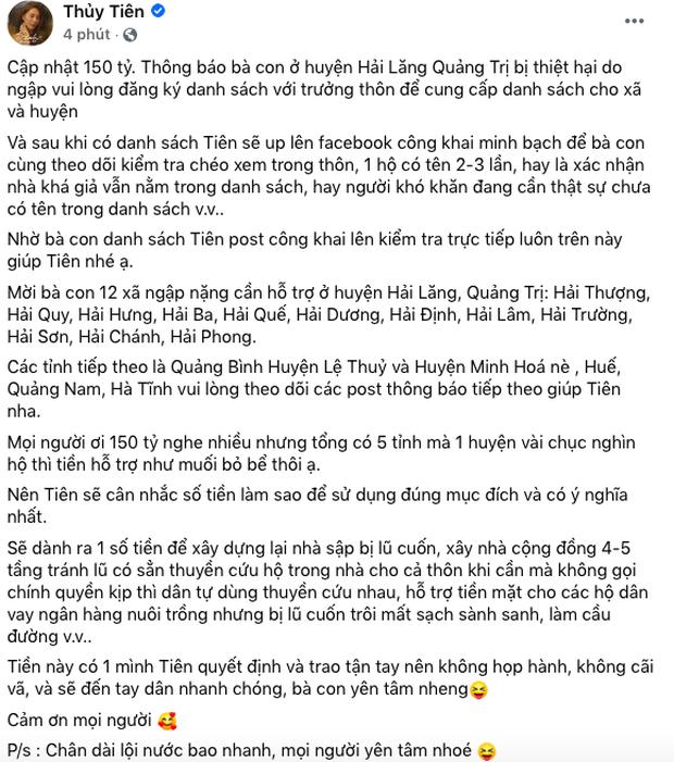 Thủy Tiên nhận 150 tỷ cứu trợ miền Trung, nói như muối bỏ bể-3