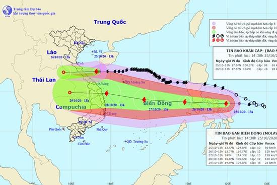 Bão Molave giật cấp 15, tuần tới hướng vào Đà Nẵng - Phú Yên