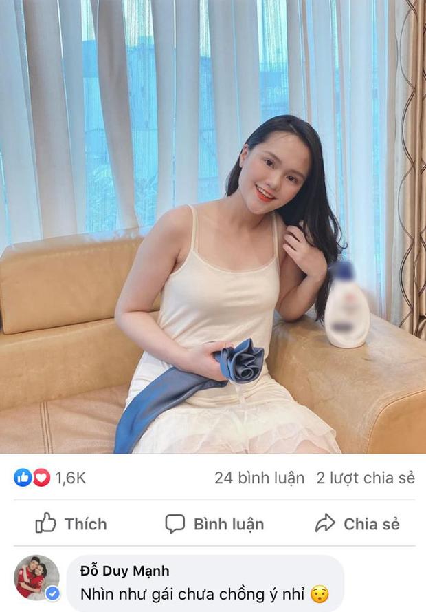 Quỳnh Anh đăng ảnh diện váy 2 dây gợi cảm, Duy Mạnh liền nói mát: Như gái chưa chồng-1