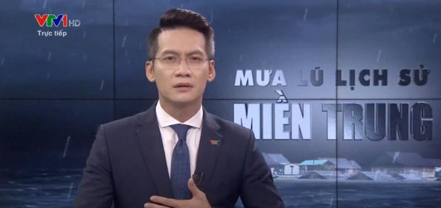 BTV VTV nén khóc trên sóng trực tiếp khi dẫn bản tin bão lũ miền Trung là ai?-1