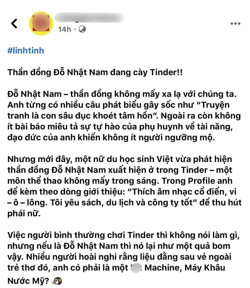 Thần đồng Đỗ Nhật Nam quẹt Tinder thì có gì đáng bị cười cợt và ném đá?-1