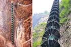 Cầu thang xoắn ốc bên vách núi ở Trung Quốc