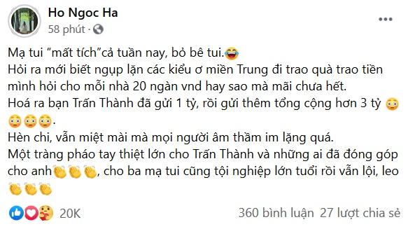 Thắc mắc mẹ đi từ thiện mãi chưa về, Hồ Ngọc Hà xúc động khi biết lý do-2