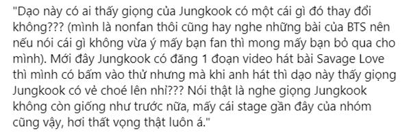 Sau Jimin, Jungkook là thành viên tiếp theo trong dàn vocal BTS lên thớt vì giọng ngày càng chóe-2