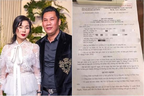 HOT: Lệ Quyên chính thức xác nhận ly hôn Đức Huy