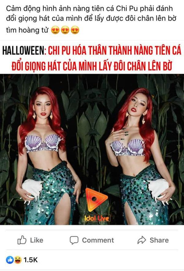 Chi Pu hoá thân thành nàng tiên cá chơi Halloween, netizen lập tức cà khịa-3