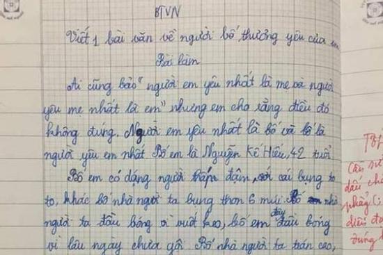 Bài văn nói xấu bố của cô nhóc lớp 5 đạt điểm 10, đọc đến đâu cười đến đó