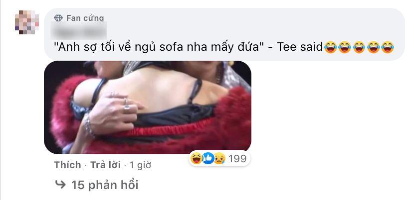 JustaTee bị cà khịa cá con sợ vợ khi chúc mừng Tlinh bằng ngón tay giả trân-4