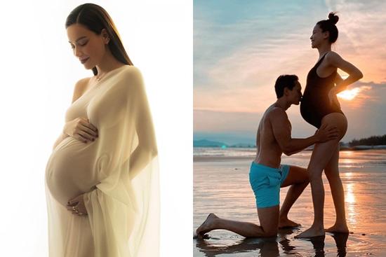 Kim Lý hôn bụng bầu Hồ Ngọc Hà, body nữ chính gây chú ý