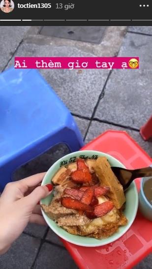 Tóc Tiên khoe bát xôi đặc sắc ở Hà Nội, team nghiện đồ nếp phát hờn-1