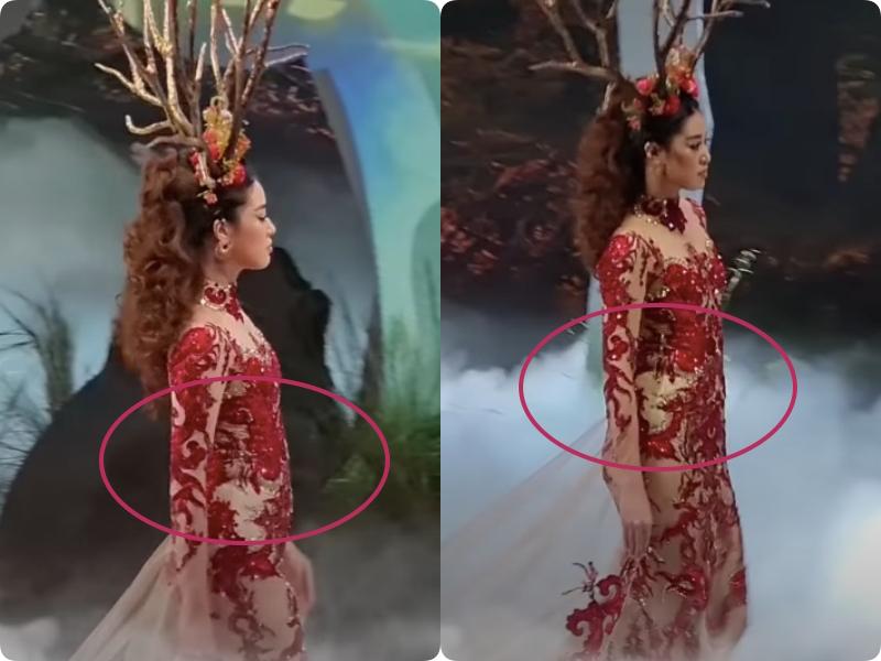 Hoa hậu Khánh Vân lộ vòng 2 bất thường và dấu vết nội y khi catwalk, cũng may thần thái kéo lại!-4