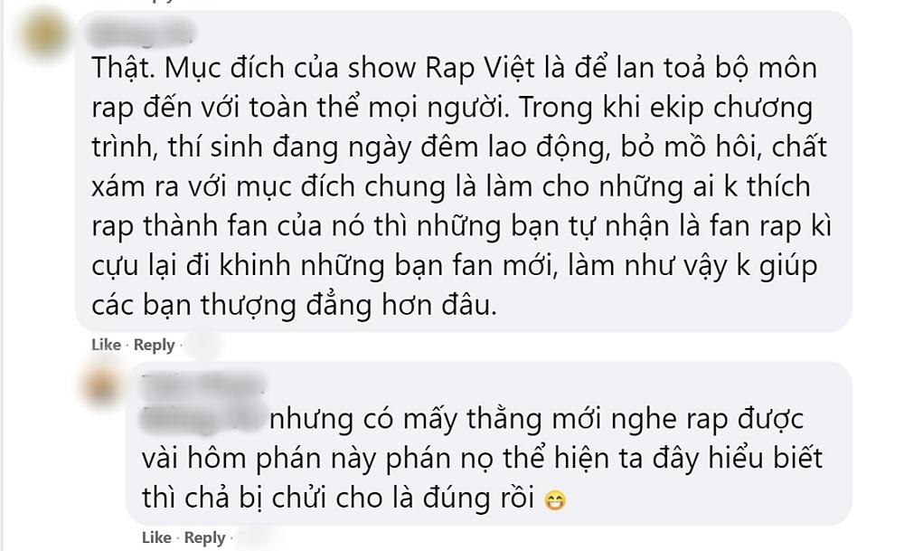 Học trò Binz tại Rap Việt phản đối kịch liệt cách xỉa xói Rap fan tháng 8-7