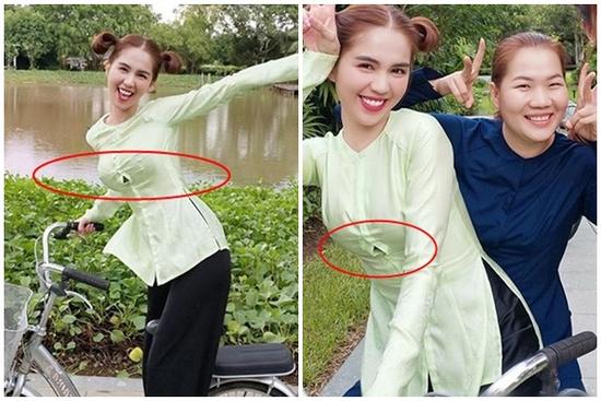 Diện áo bà ba tưởng là kín ai dè Ngọc Trinh bị soi chi tiết kém duyên