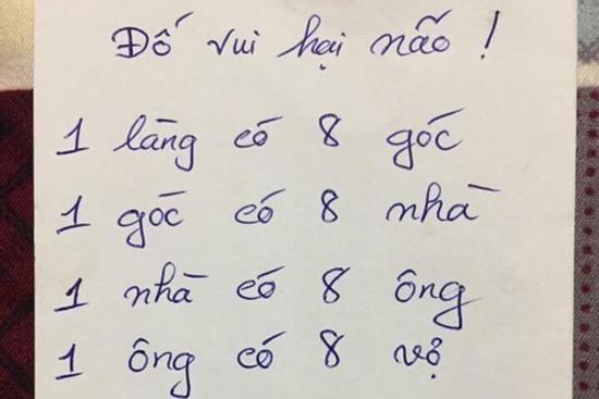 Bài toán '8 làng có bao nhiêu người' gây xôn xao mạng xã hội