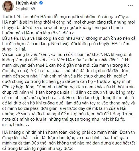 Điểm bất thường trong status oan ức của Huỳnh Anh vụ cắm sừng Quang Hải-2