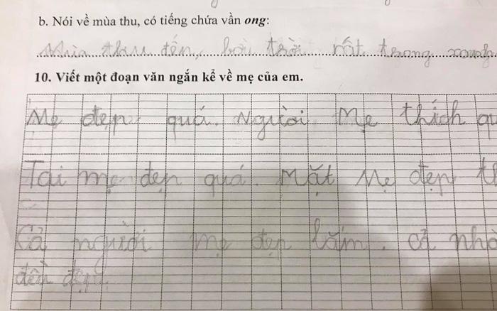 Đoạn văn sến súa tả mẹ của nhóc lớp 1, ai nấy đọc xong cũng cười phá-1