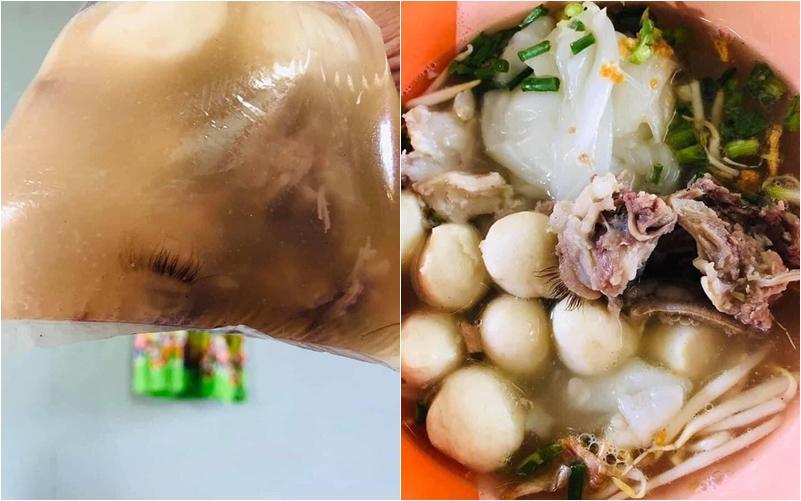 Tá hỏa khi thấy vật thể lạ trong bát cháo lòng, gắp vội ra nhìn mà muốn móc họng-3