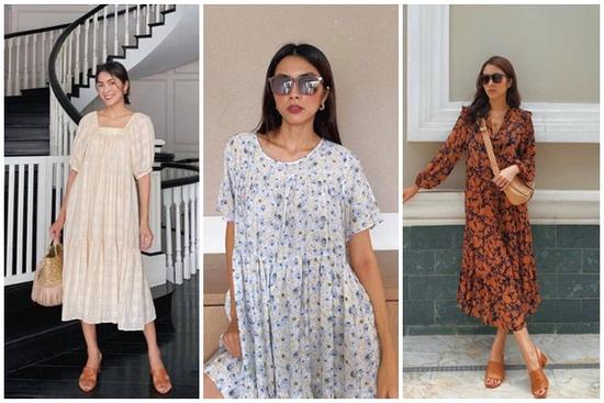 Chăm diện váy suông, Hà Tăng khiến fans nghi ngờ bầu lần 3