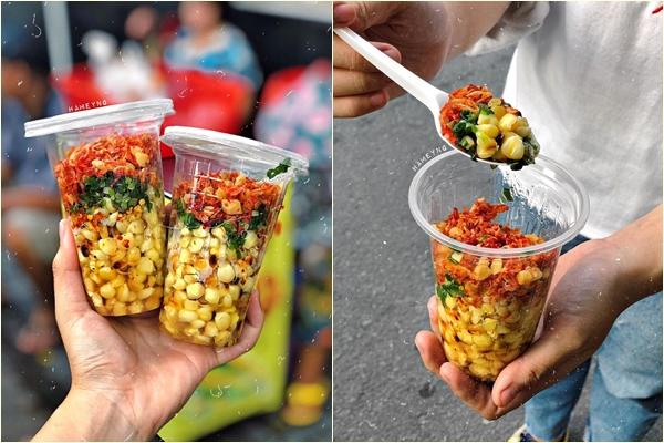 Thuý Vi thưởng thức món bắp nướng mỡ hành ly vỉa hè ngon hết nấc, thử là ghiền-3