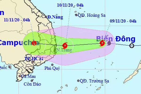 Tin bão khẩn cấp, miền Trung mưa lớn tới 400 mm từ trưa nay 9/11-1