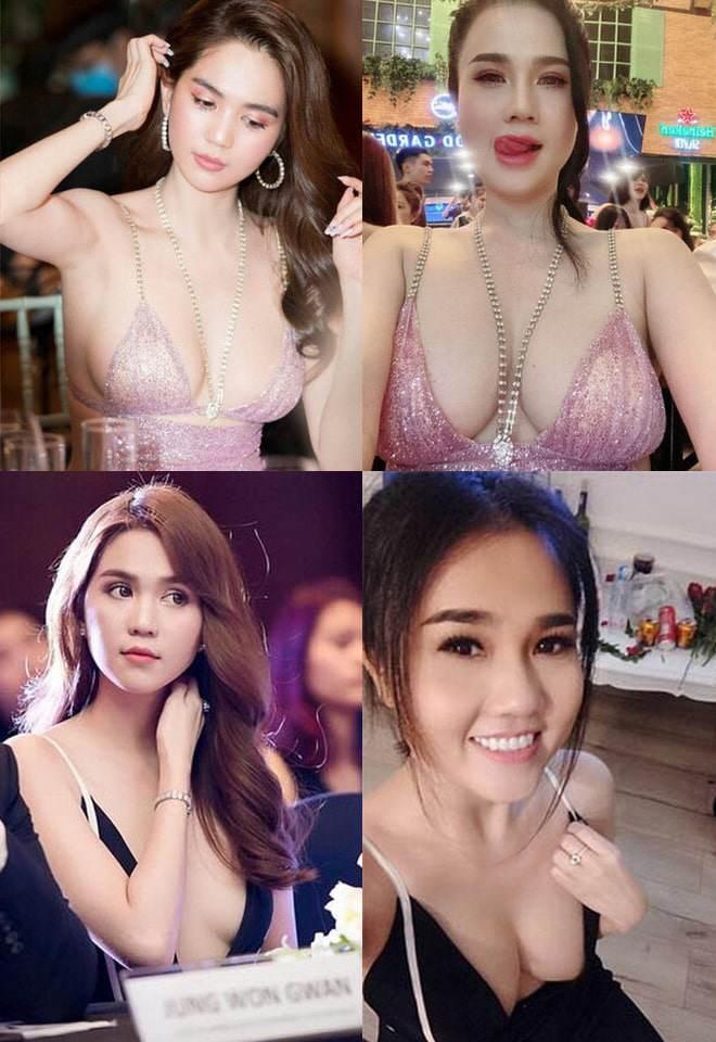 Chị gái Ngọc Trinh cũng là nhân vật thường dùng lại đồ của em. Dù là người sử dụng sau, song nhiều lần, Ngọc Bích lên đồ nổi bật hơn cả cô em nổi tiếng nhờ vòng 1 khủng.