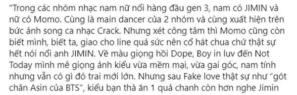 Vocal line nhà BTS Jimin bị xếp ngang hàng với Momo TWICE về... độ chua-3