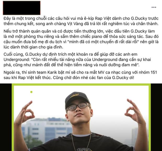 Bật mí việc đầu tiên GDucky làm nếu trở thành Quán quân Rap Việt và sở hữu tiền thưởng siêu to khổng lồ-3