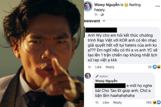 Fan gợi ý Wowy rủ Rhymastic hợp tác 'diss' King Of Rap, 'Lão Đại' đáp trả so cool